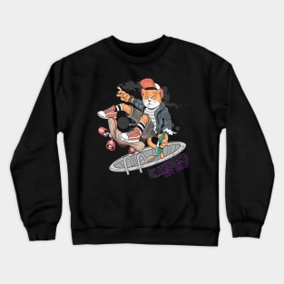 cat skateboard pop punk Crewneck Sweatshirt